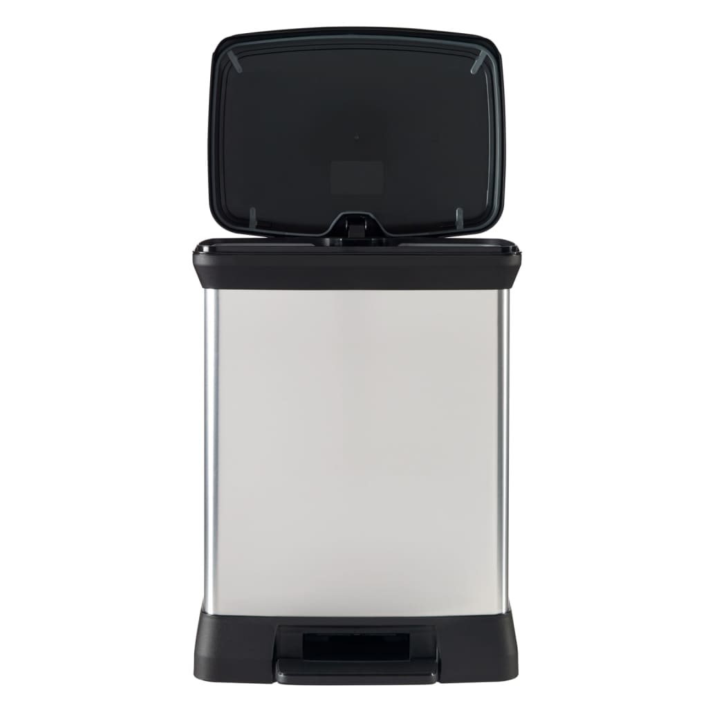 Curver pedalspand deco rektangulær 30 l sølvfarvet - number 4.