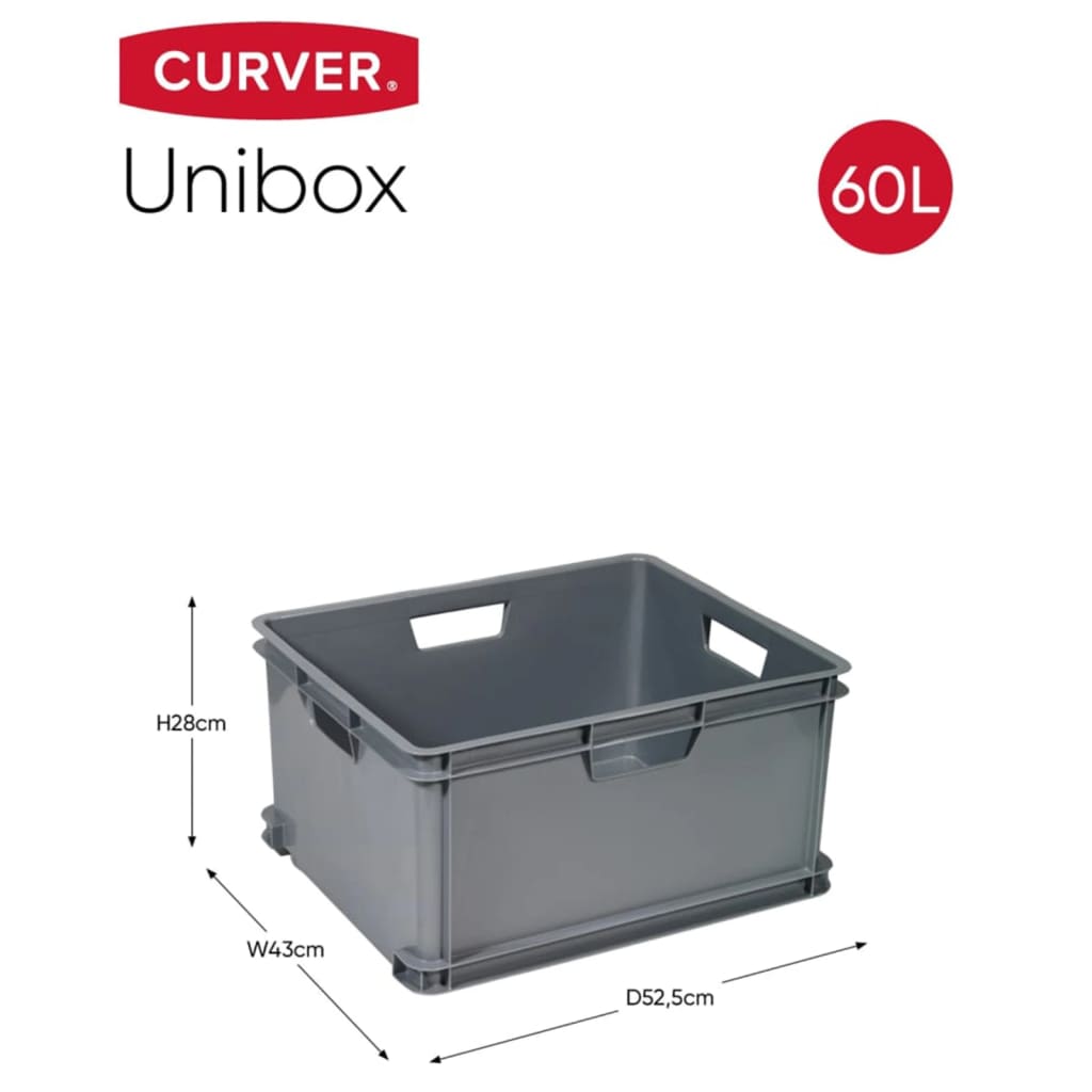 Curver storage box unibox size xl 60 l grey - number 6.