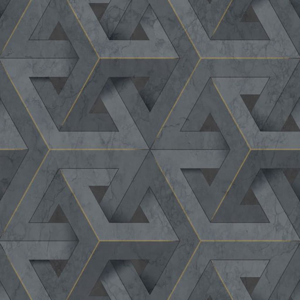 Dutch wallcoverings tapet onyx antracitgrå og guldfarvet - number 2.