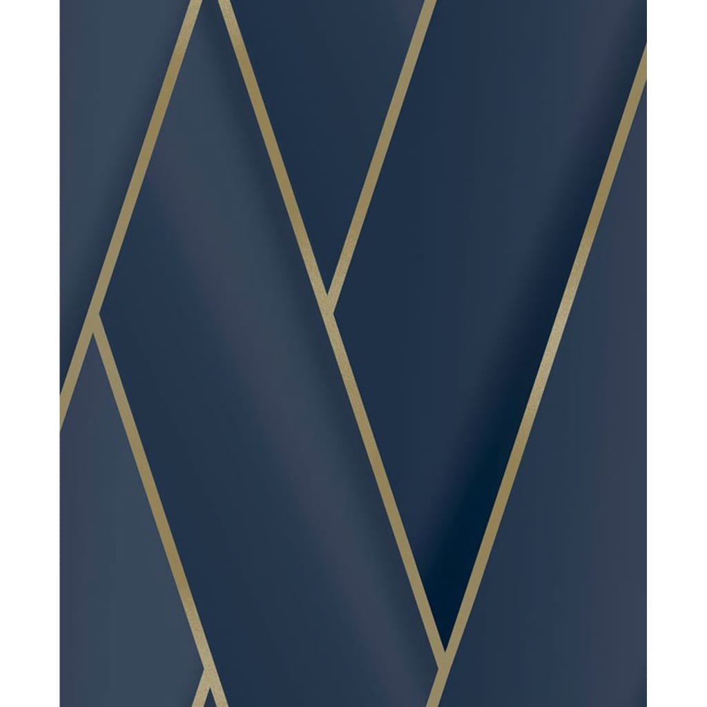 Dutch wallcoverings tapet geometric blå og guldfarvet - number 2.