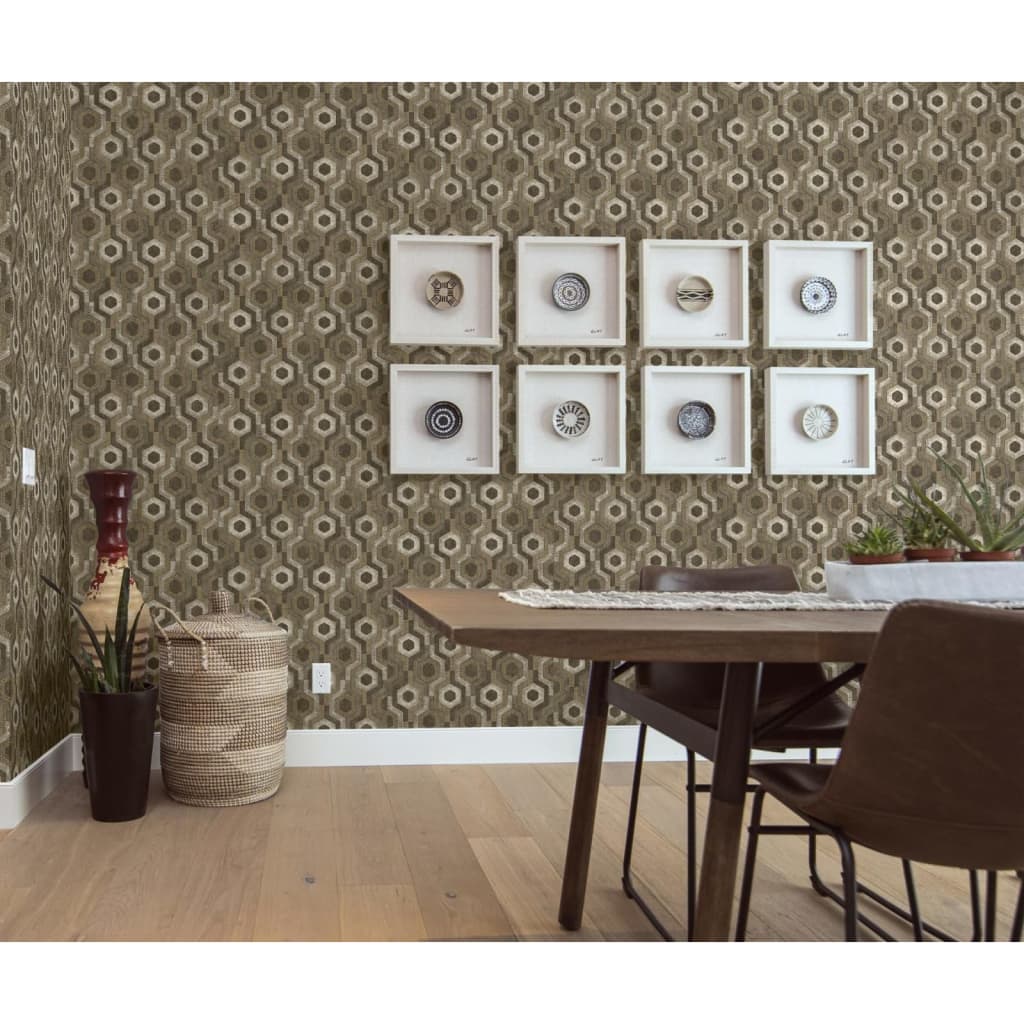 Dutch wallcoverings tapet galactic brun og hvid - number 1.