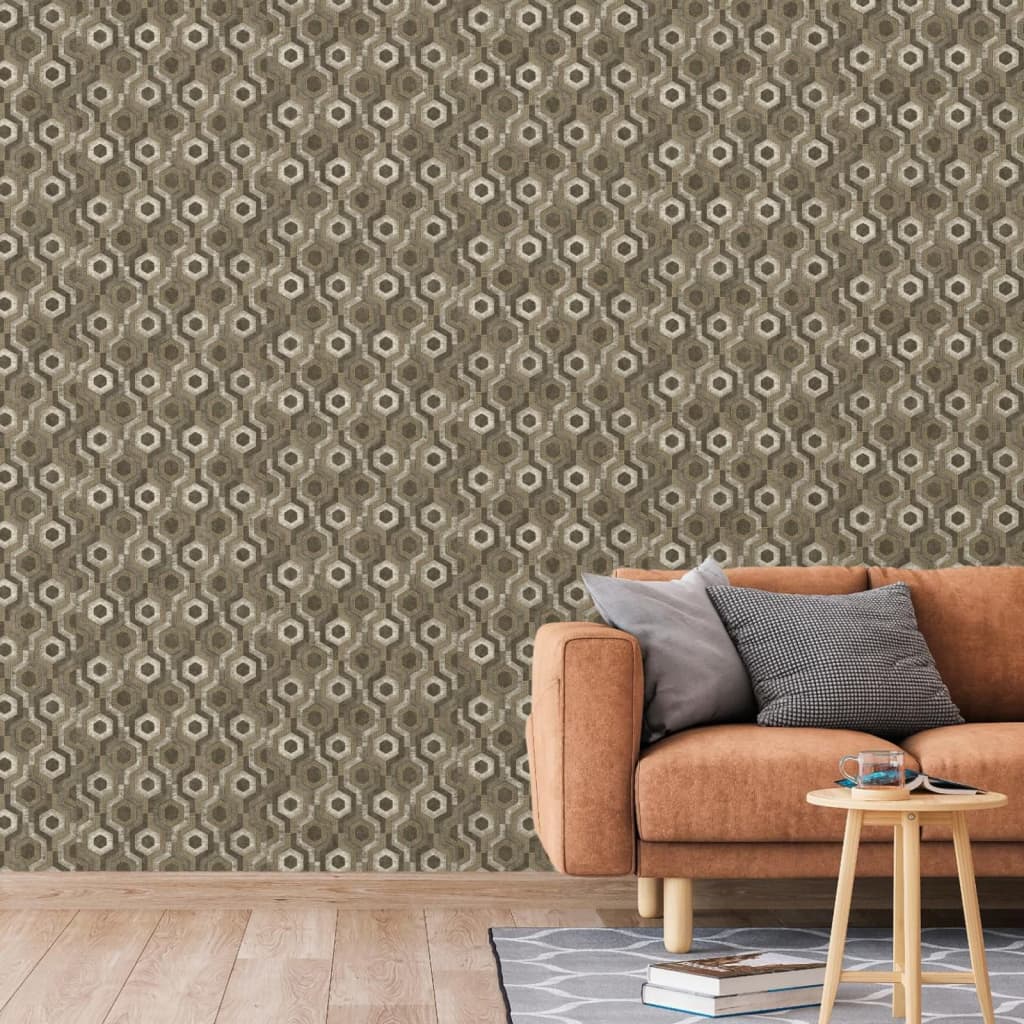 Dutch wallcoverings wallpaper galactic brown and white - number 2.