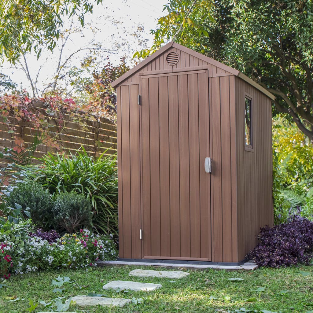 Keter garden shed darwin 46 wooden look - brown, 125.8 x 184.5 x 205 cm - number 1.