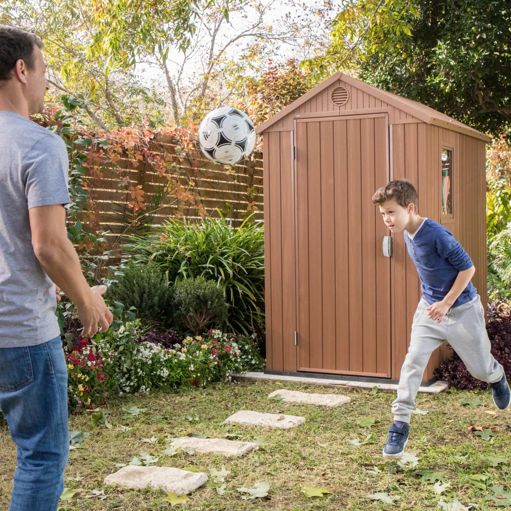 Keter vrtna kućica darwin 46 drveni izgled - smeđa, 125,8 x 184,5 x 205 cm - number 11.