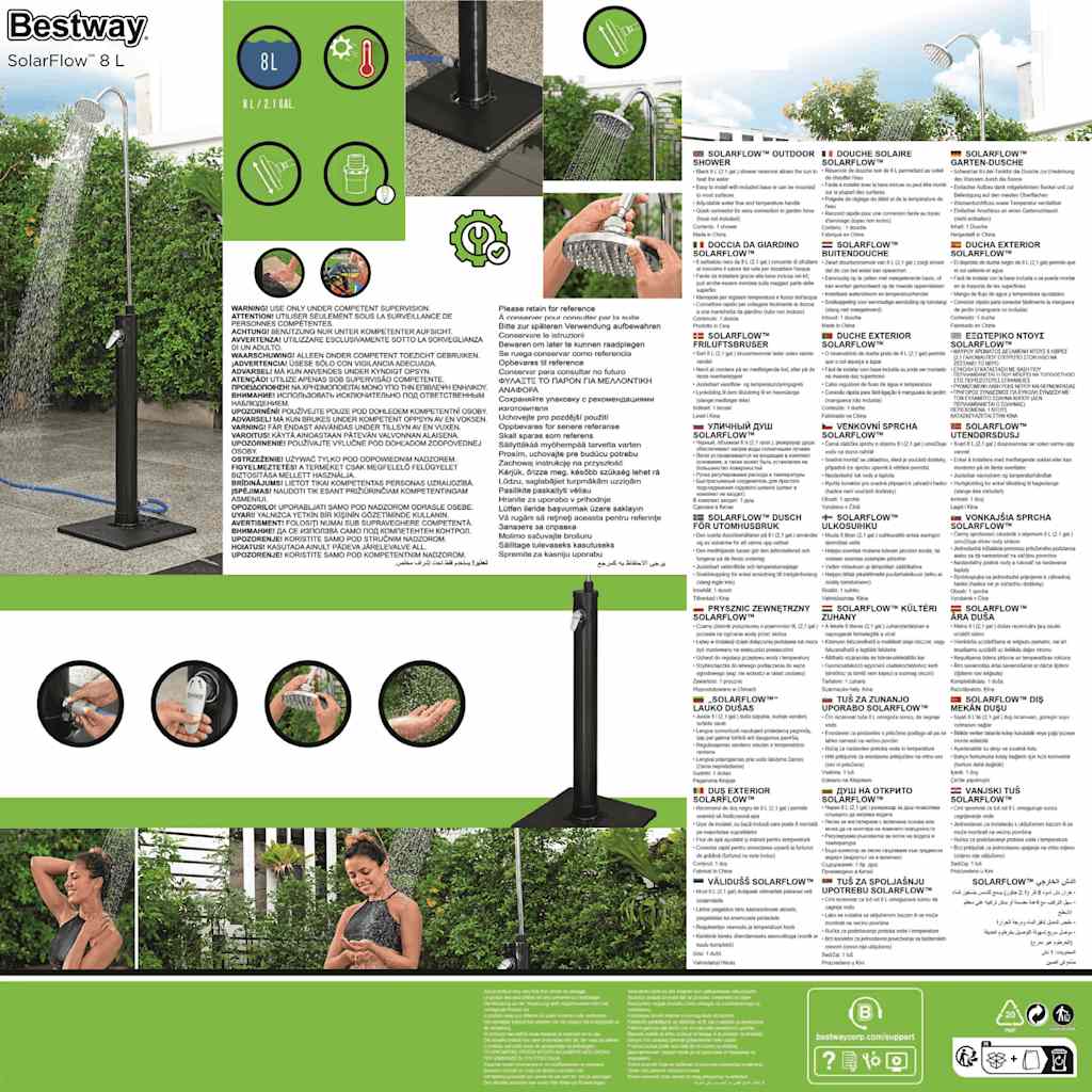 Bestway solar flow udendørs bruser 8 l sort - number 6.
