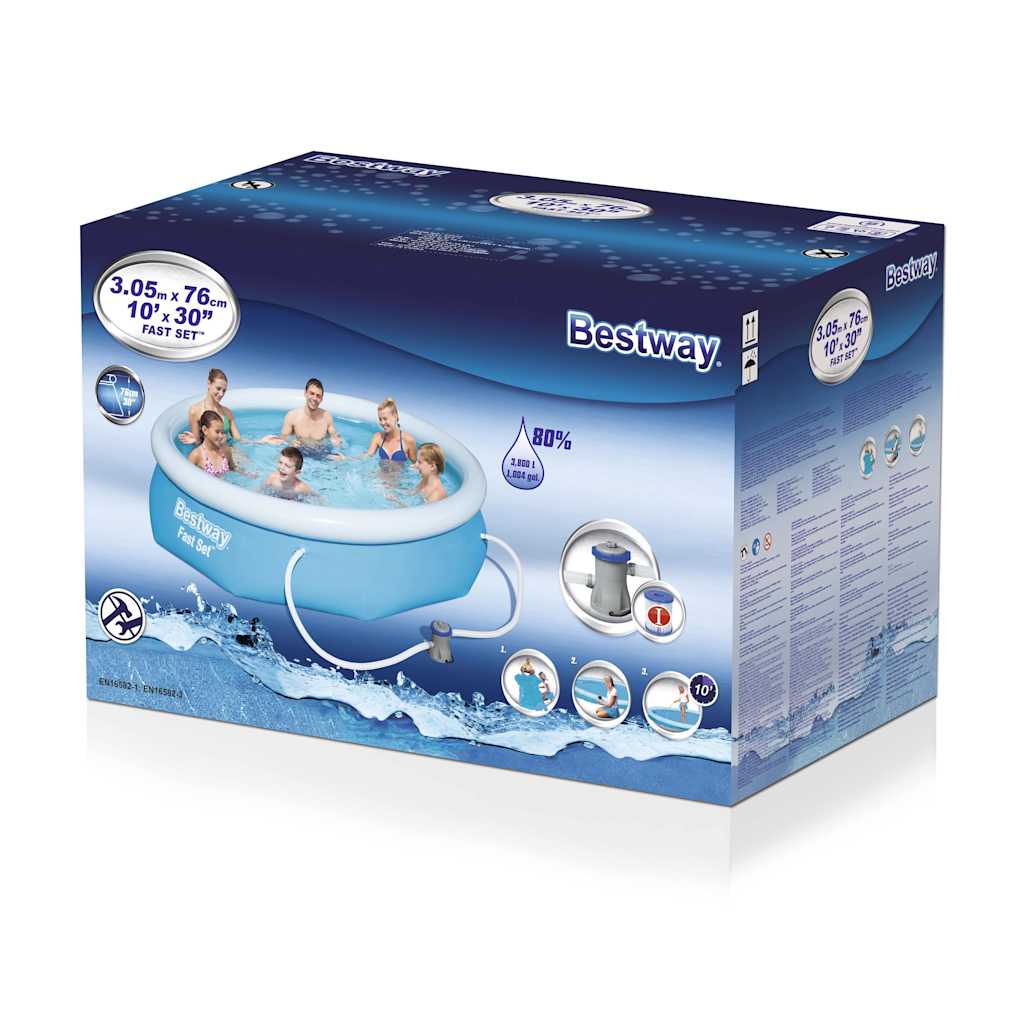 Bestway swimmingpoolsæt fast set 305 x 76 cm 57270 - number 6.