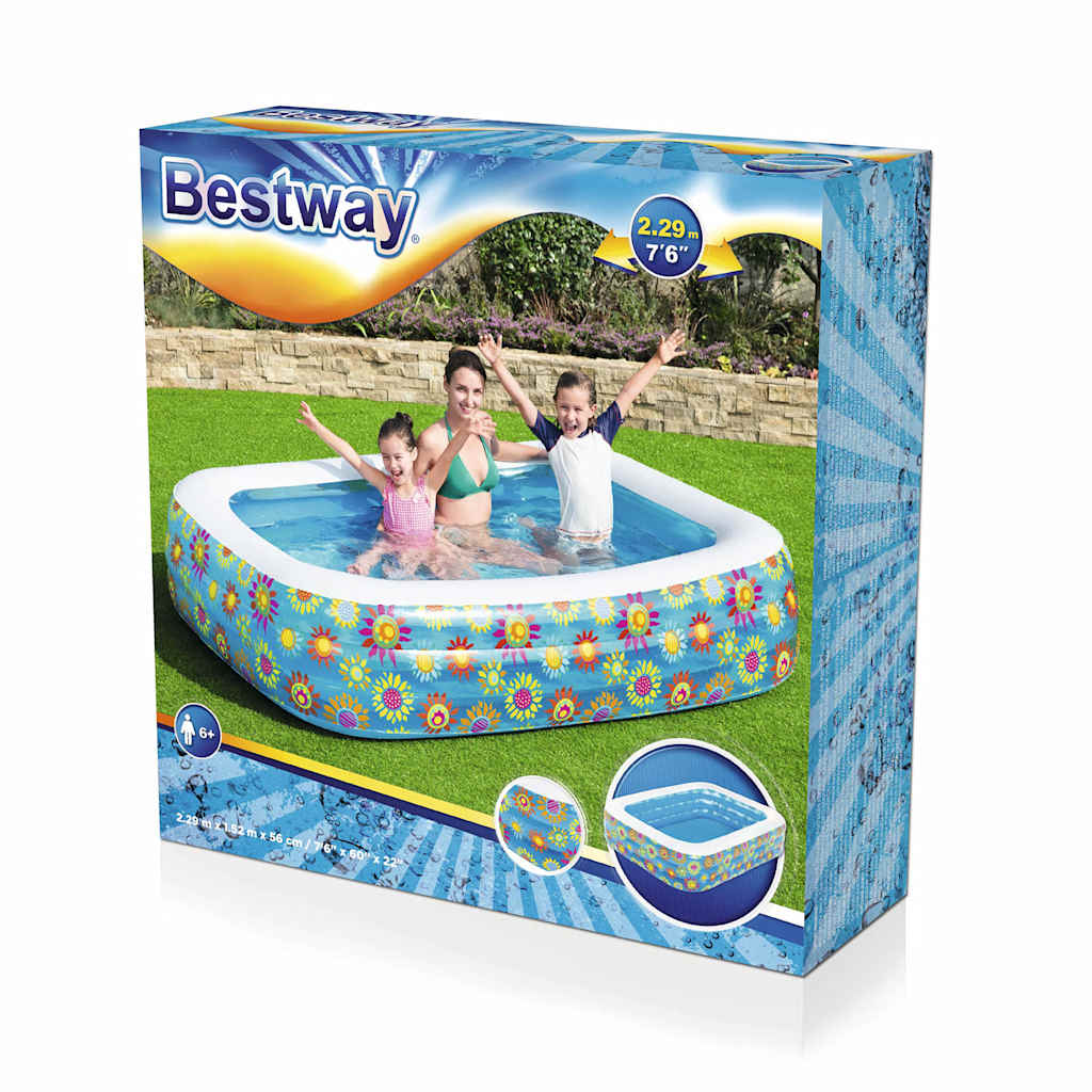 Bestway oppustelig børnepool 229x152x56 cm blå - number 8.