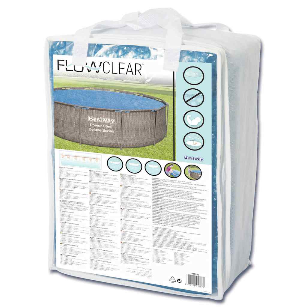 Couverture de piscine chauffée solaire bestway flowclear 356 cm - number 9.