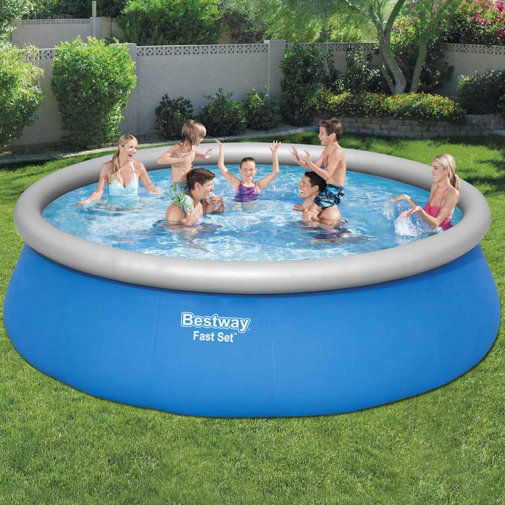 Bestway fast set oppusteligt swimmingpoolsæt rundt 457x122 cm - number 1.