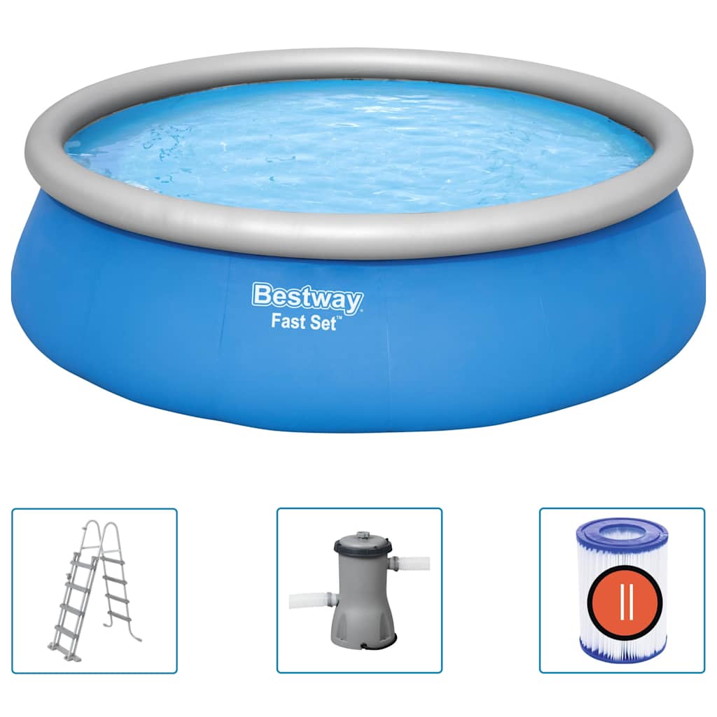 Bestway fast set oppusteligt swimmingpoolsæt rundt 457x122 cm - number 2.