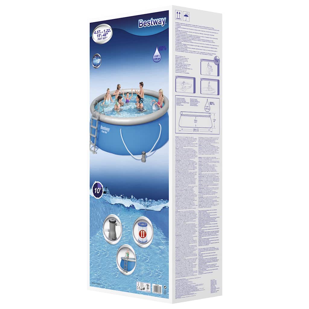 Bestway fast set oppusteligt swimmingpoolsæt rundt 457x122 cm - number 9.