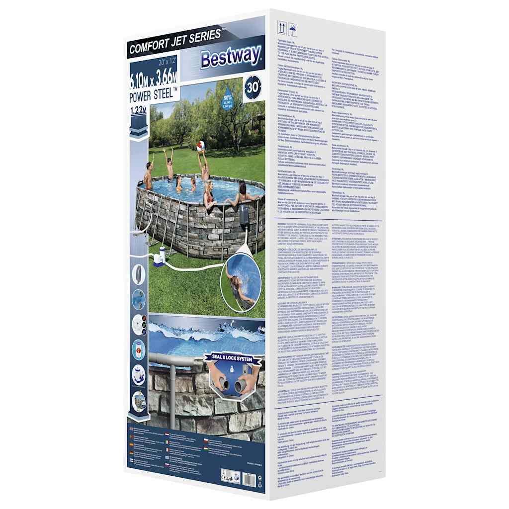 Bestway power steel poolsæt comfort jet series 610x366x122 cm oval - number 10.