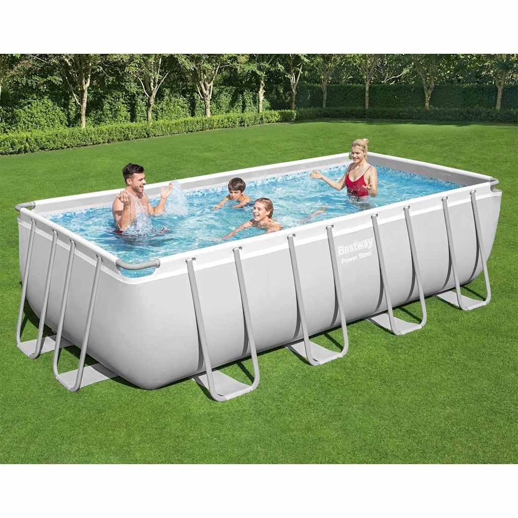Bestway power steel swimmingpool 488x244x122 cm rektangulær - number 1.