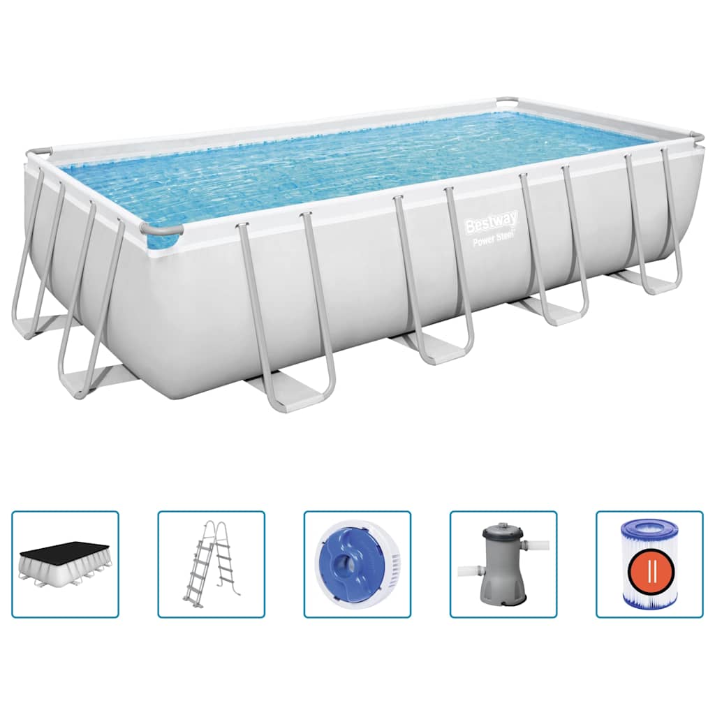 Piscina bestway power de acero rectangular de 488x244x122 cm - number 2.