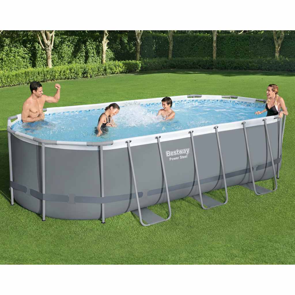Bestway power steel fritstående pool 549x274x122 cm oval - number 1.