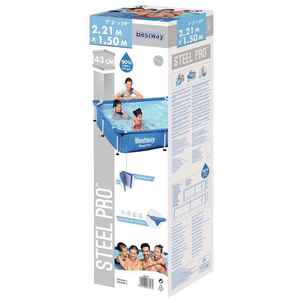 Bestway pool steel pro 221x150x43 cm - number 4.