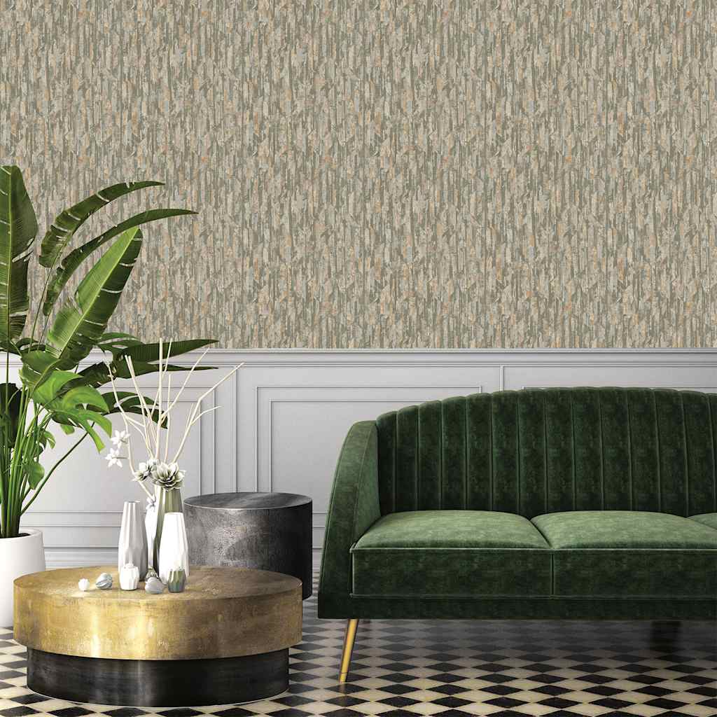Dutch wallcoverings tapet phoenix grøn og beige - number 3.