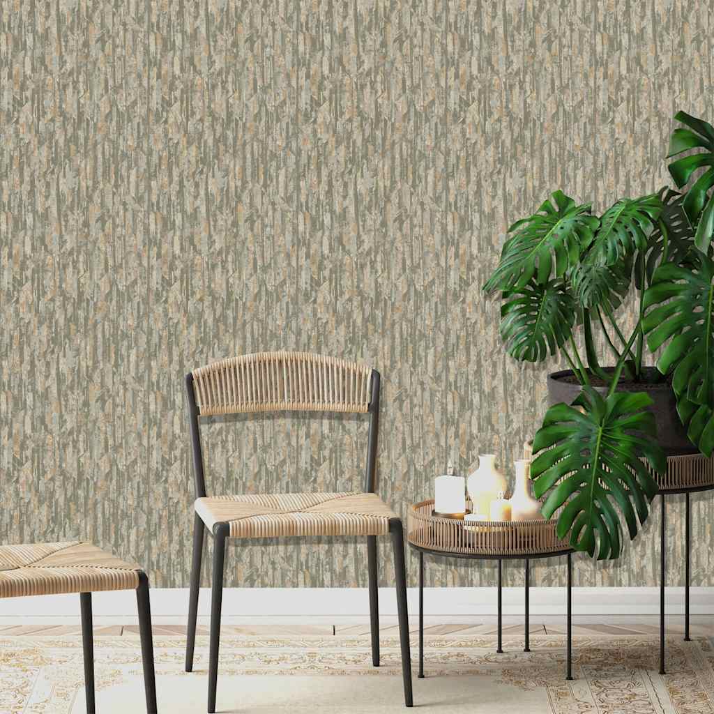 Dutch wallcoverings tapet phoenix grøn og beige - number 4.