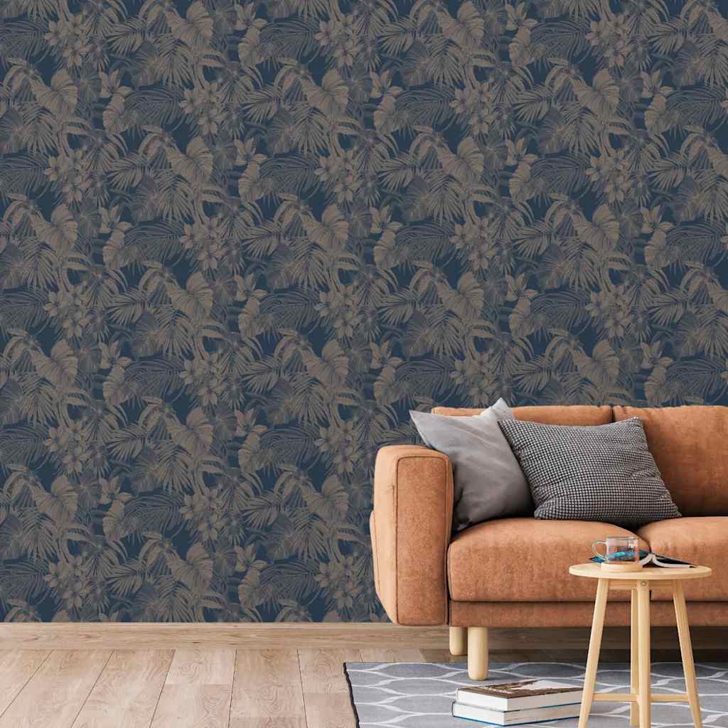 Dutch wallcoverings tapet joelle sølvfarvet og blå - number 1.