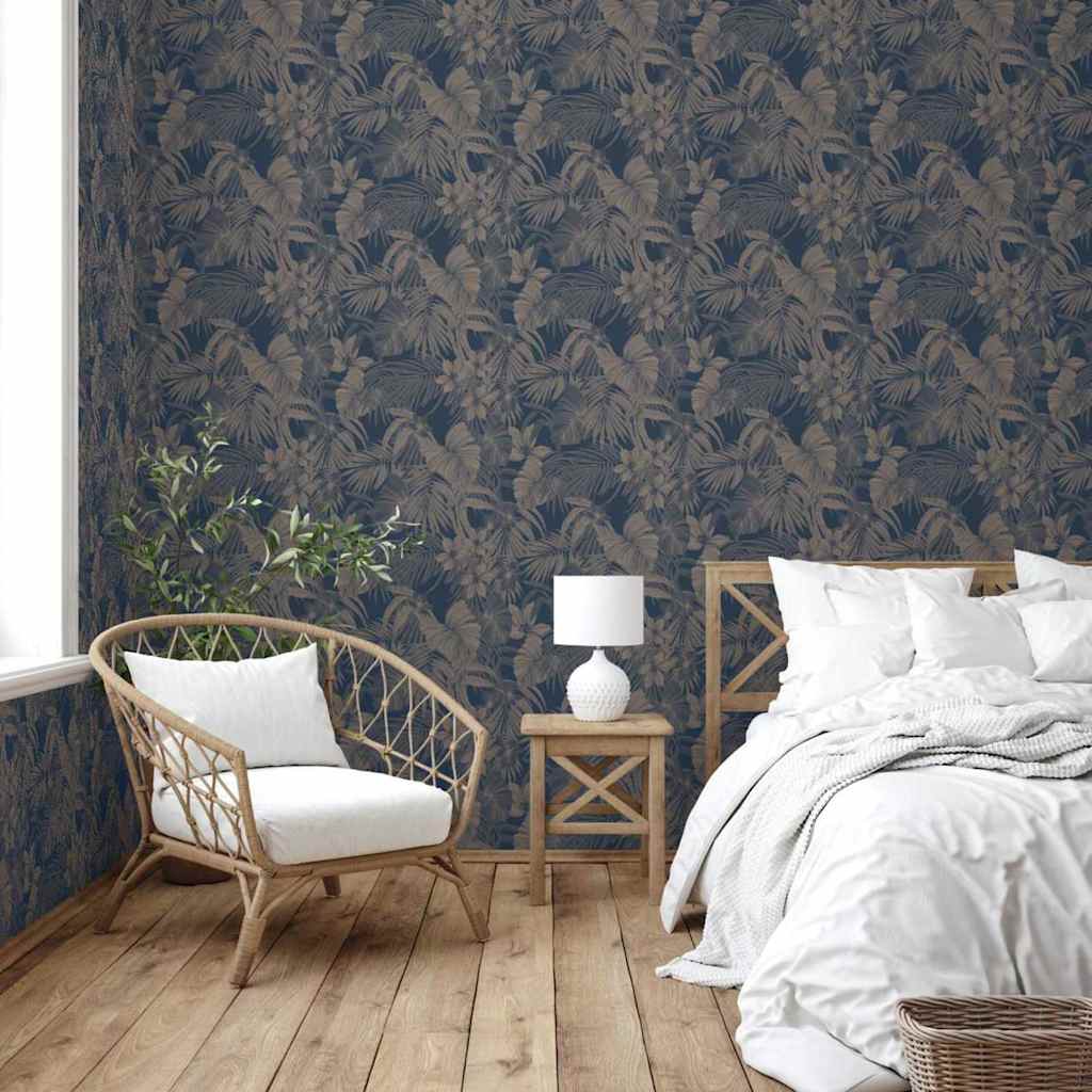 Dutch wallcoverings tapet joelle sølvfarvet og blå - number 3.