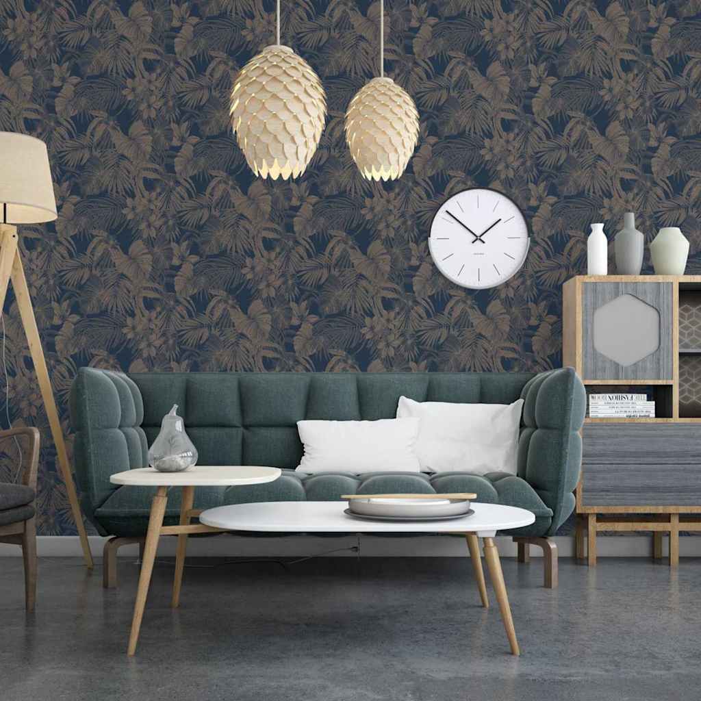 Dutch wallcoverings tapet joelle sølvfarvet og blå - number 4.