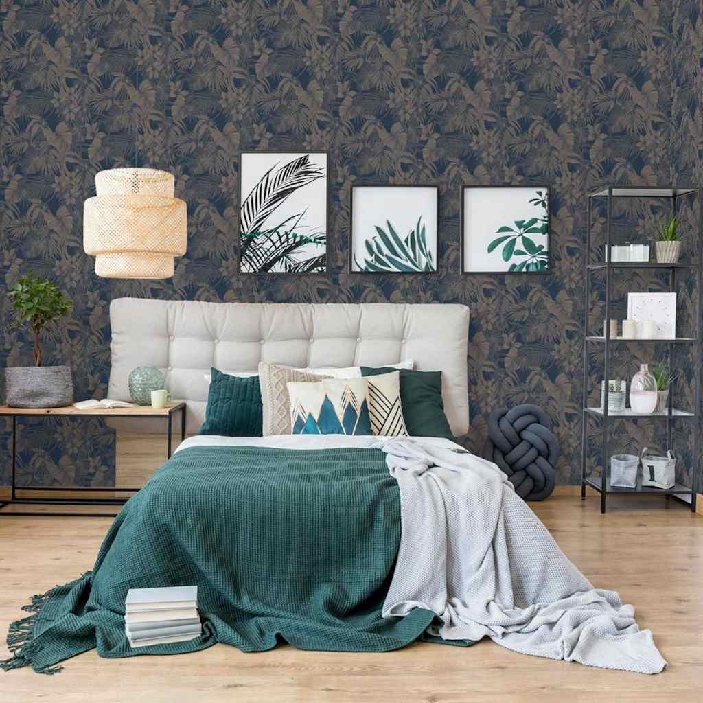 Dutch wallcoverings tapet joelle sølvfarvet og blå - number 6.
