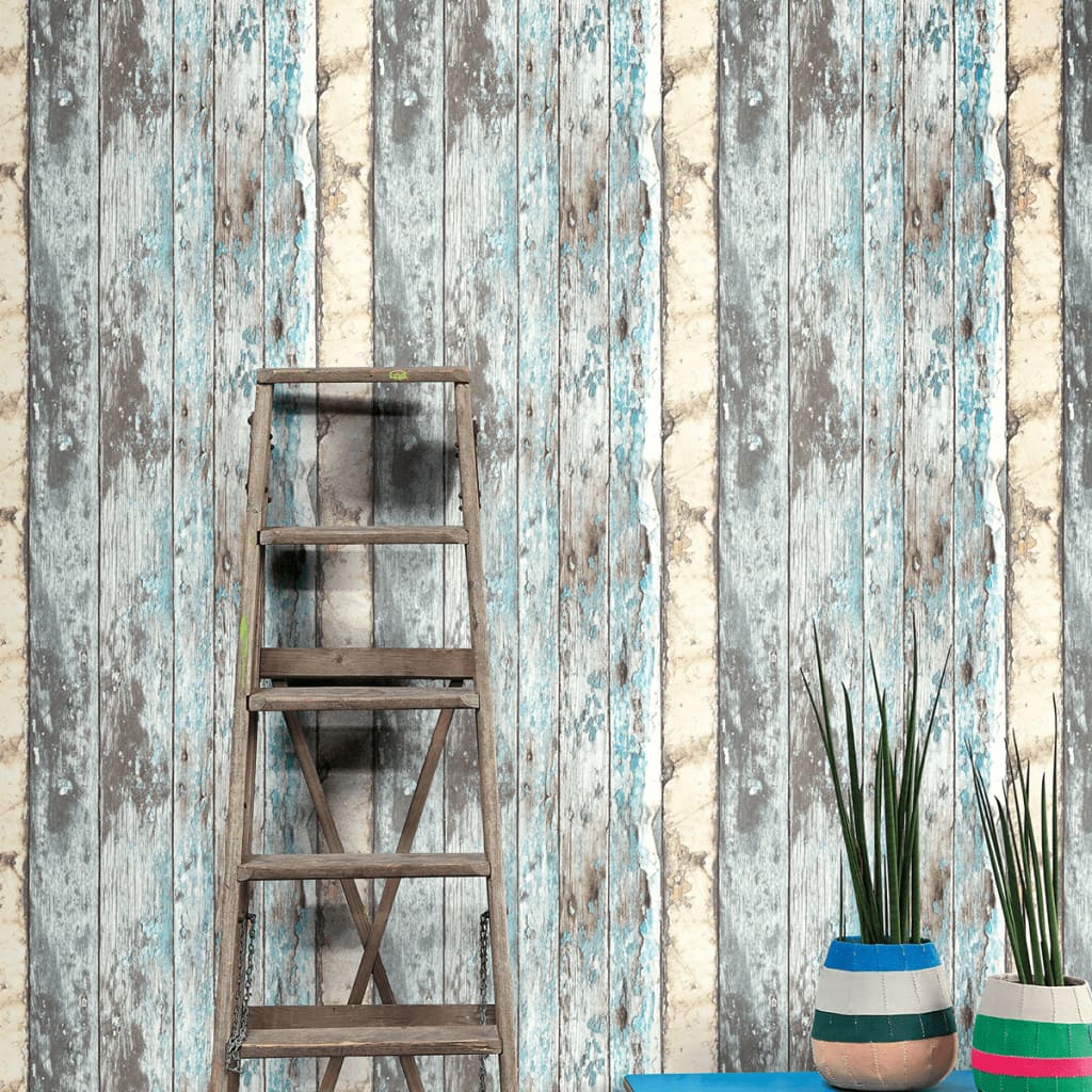 Papier peint hollandais scrapwood bleu pe10012 - number 2.