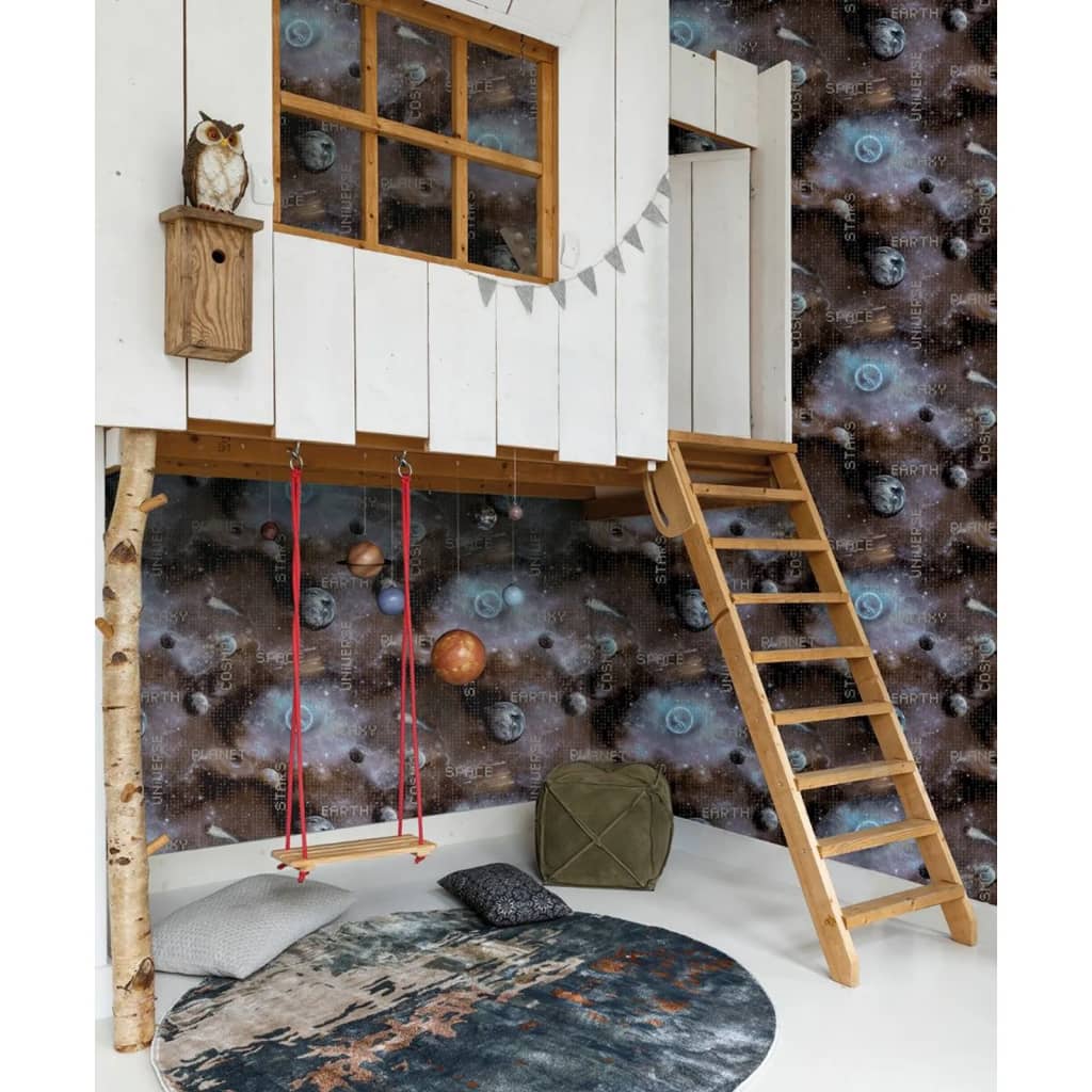 Fond d'écran de bonnes vibrations, planètes de la galaxie et texte bleu et noir - number 1.