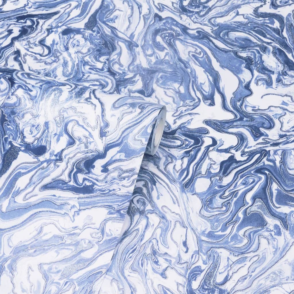 Dutch wallcoverings wallpaper liquid marble blue - number 4.