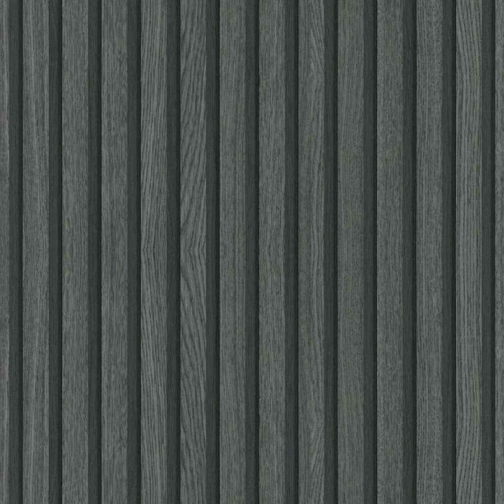 Papier peint noordwand lattes en bois botanique noir et gris - number 2.