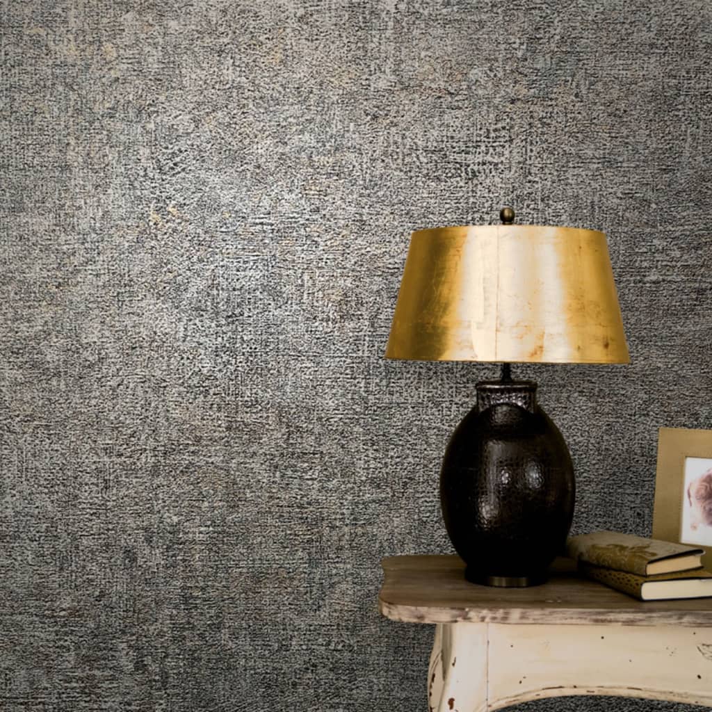 Vintage deluxe wallpaper stucco look gray - number 1.