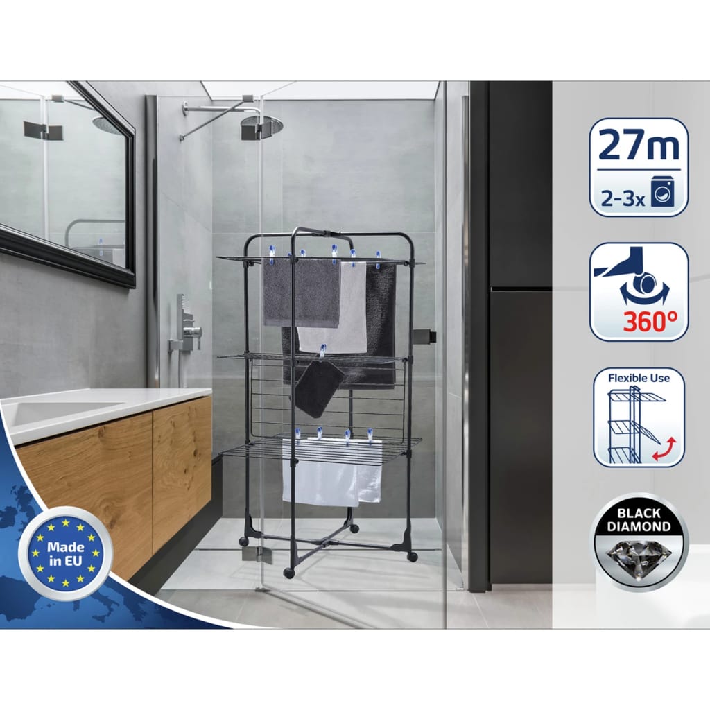 Leifheit tørrestativ classic tower 270 sort - number 1.