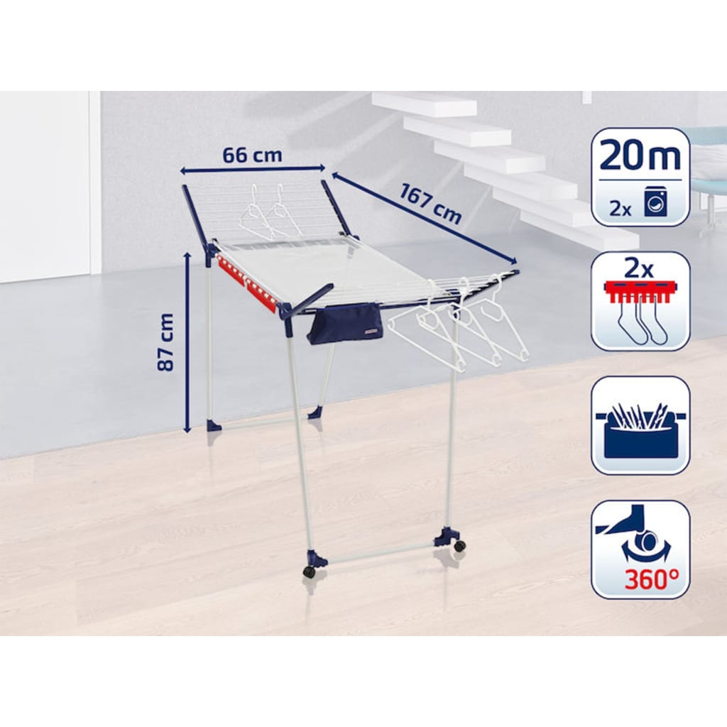 Leifheit drying rack pegasus 200 solid deluxe mobile - number 12.