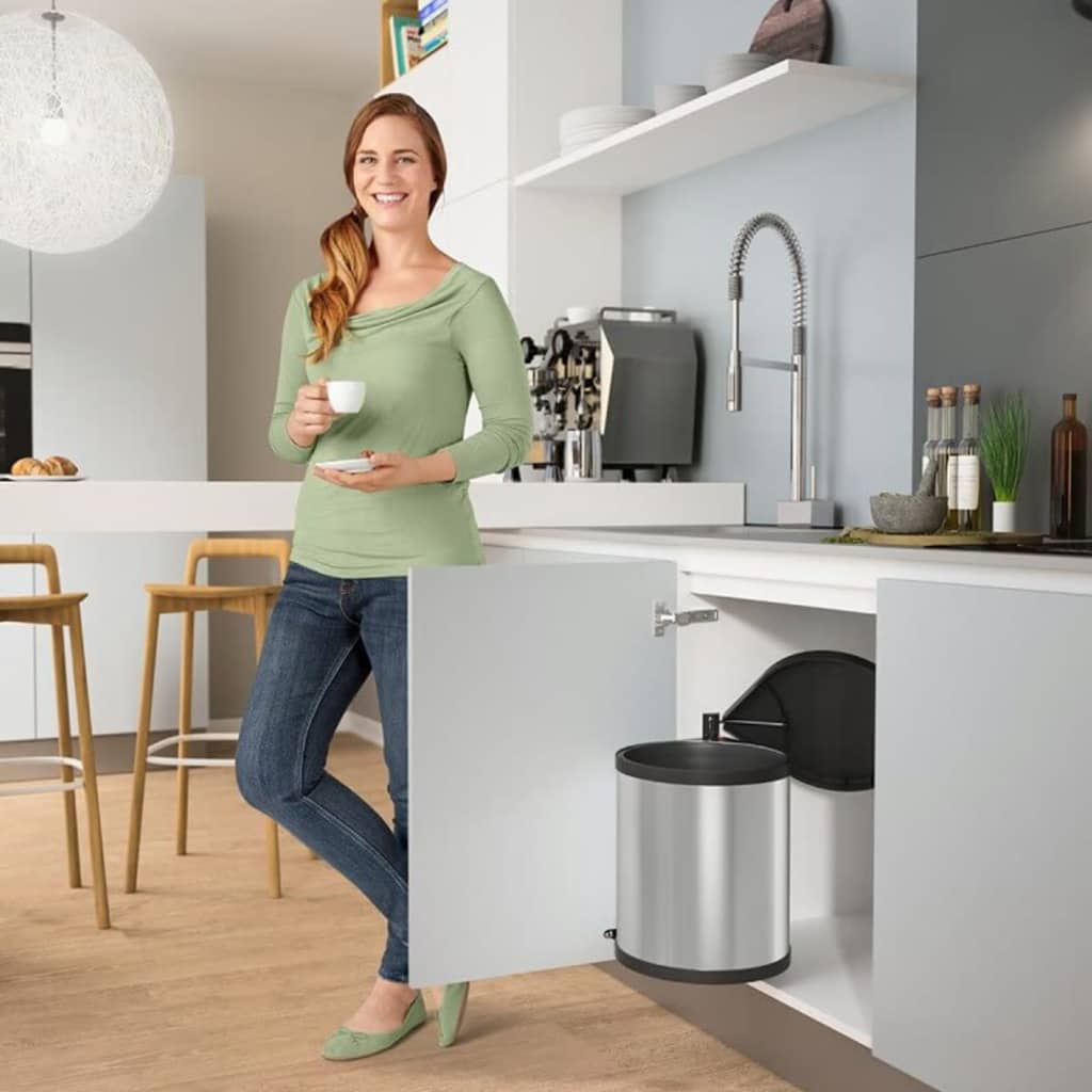 Hailo ormarić kanta za smeće kompaktna kutija veličina m 15 l nehrđajući čelik 3555-101 - srebrna, 1 - number 3.