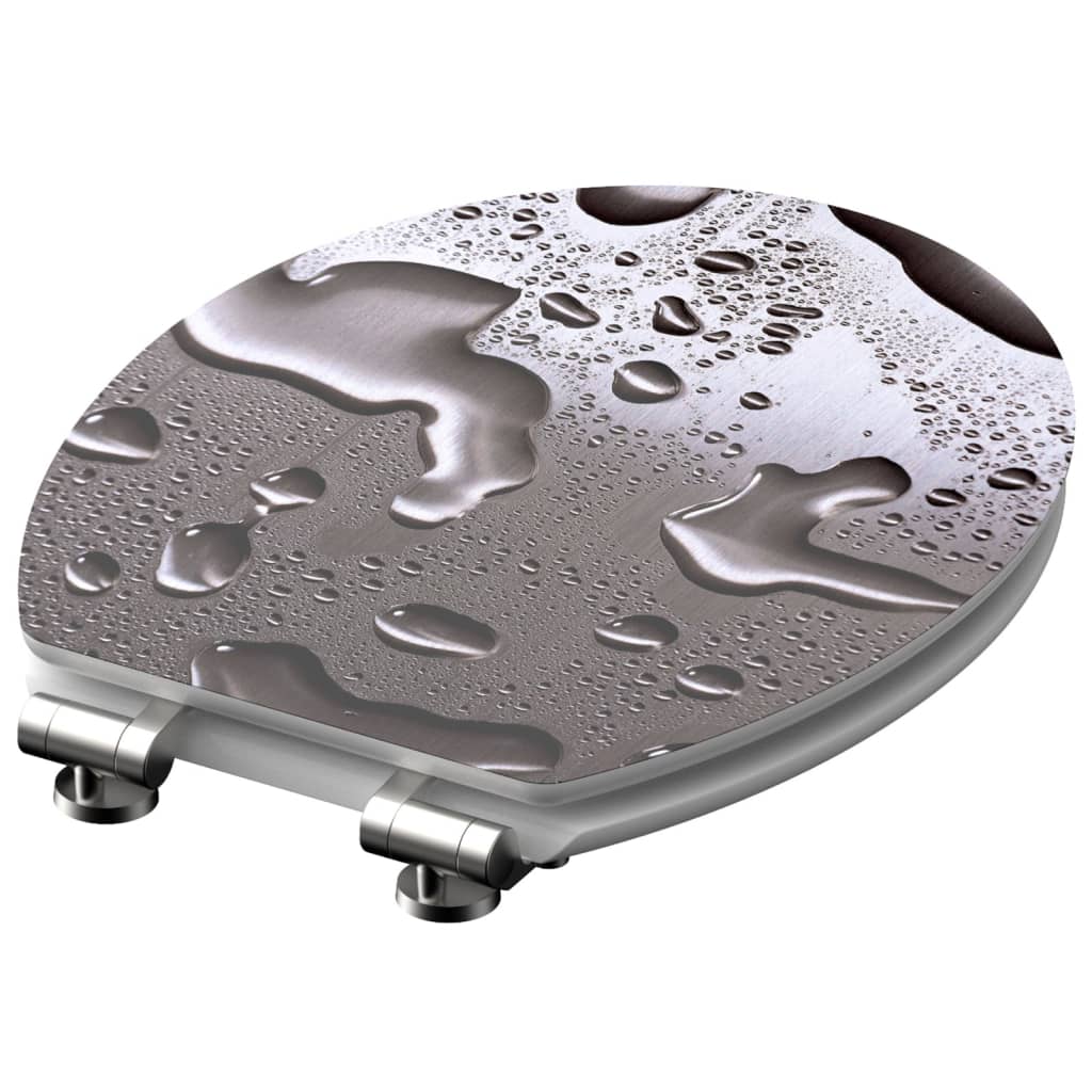 Schütte toalettsits med soft close funktion grå stål mdf högblank - number 2.