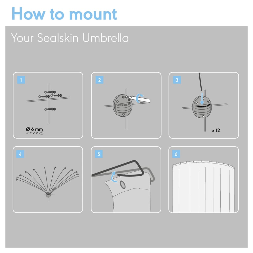 Sealskin paraplyskinne til bruseforhæng - number 9.
