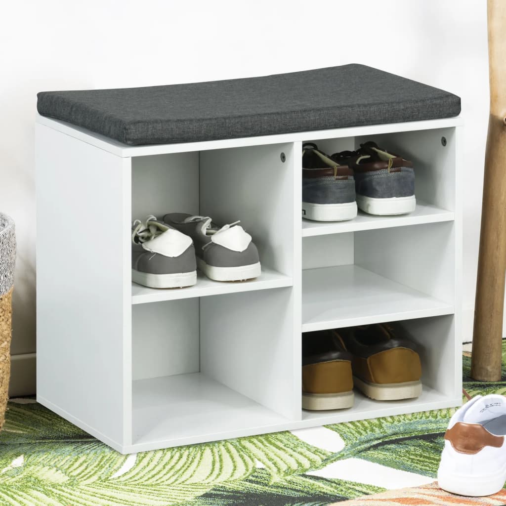 Hi skoreol med hynde 51,5x29x48 cm hvid - number 1.