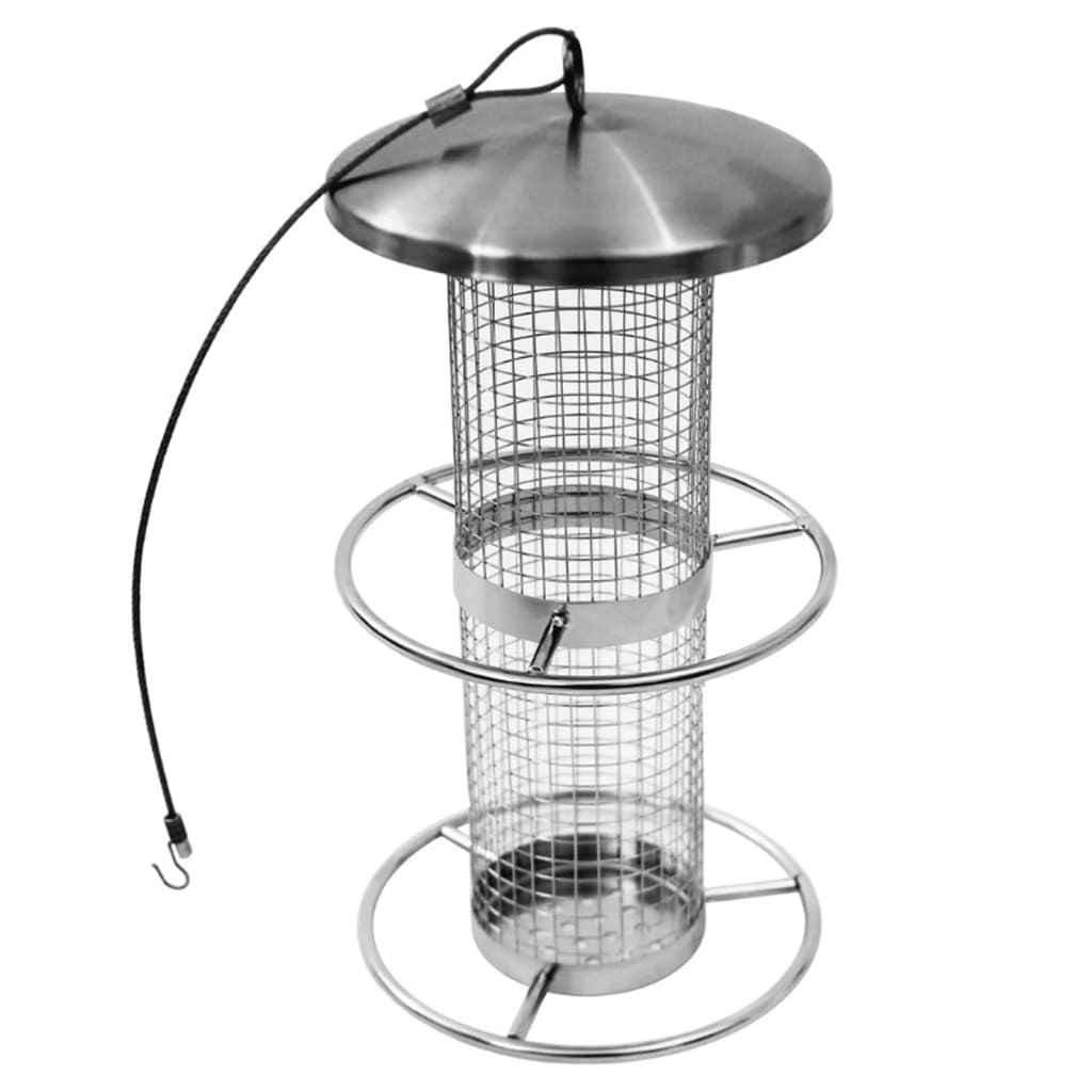 Hi hanging feeding mutor for birds 14x27.5 cm stainless steel - number 3.