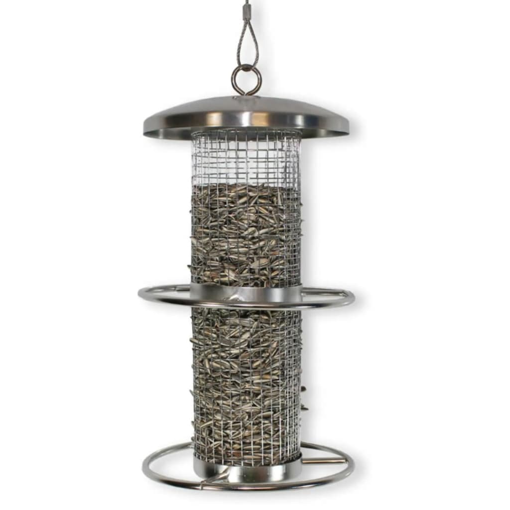 Hi hanging feeding mutor for birds 14x27.5 cm stainless steel - number 9.