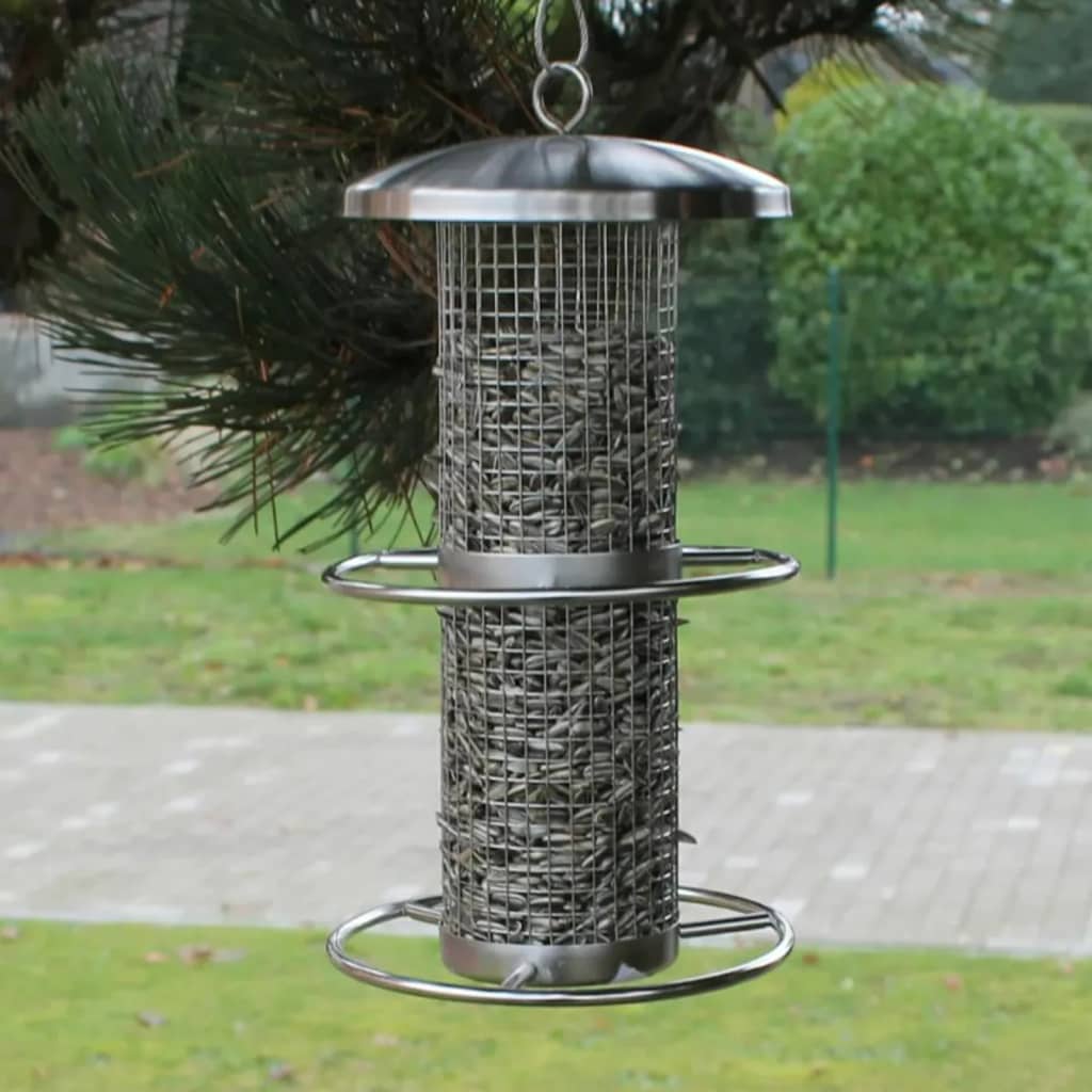 Hi hanging feeding mutor for birds 14x27.5 cm stainless steel - number 8.