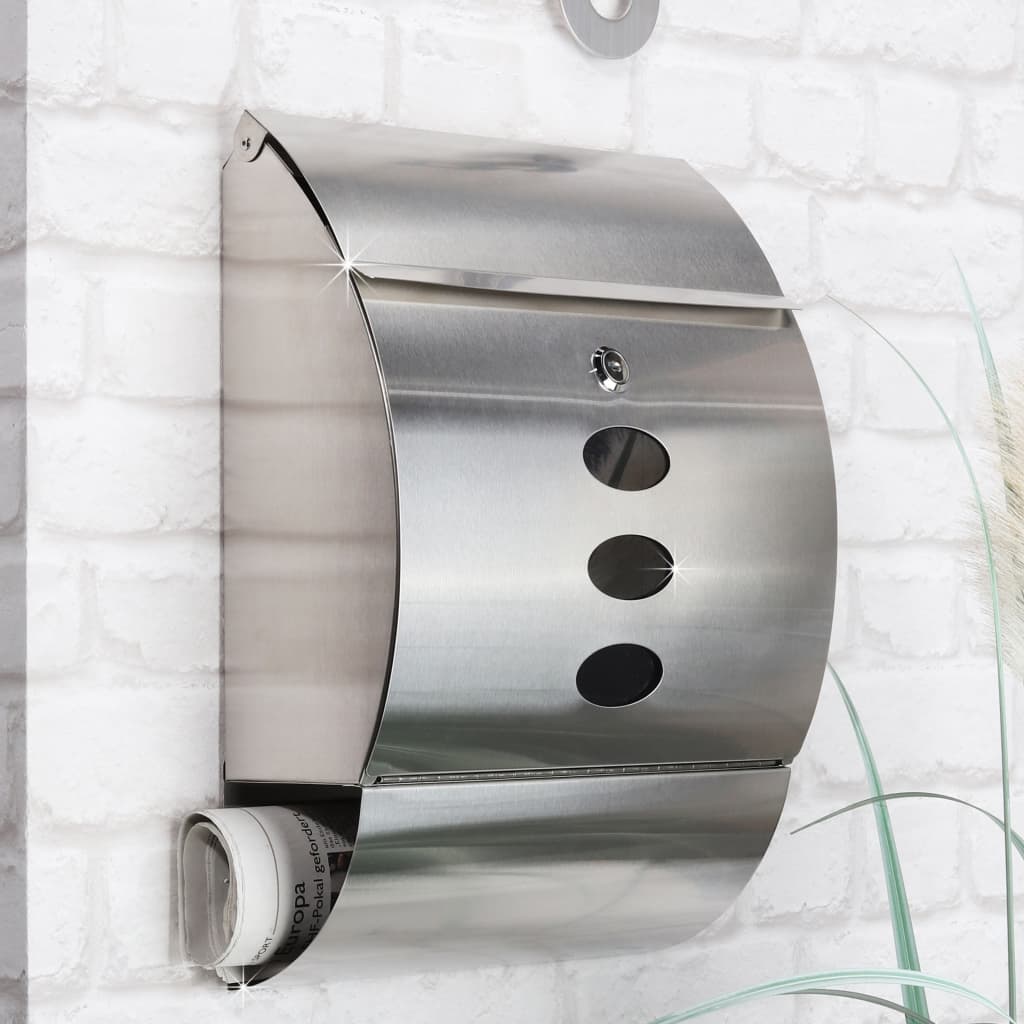 Boîte aux lettres hi 30 x 12 x 40 cm en acier inoxydable - number 6.