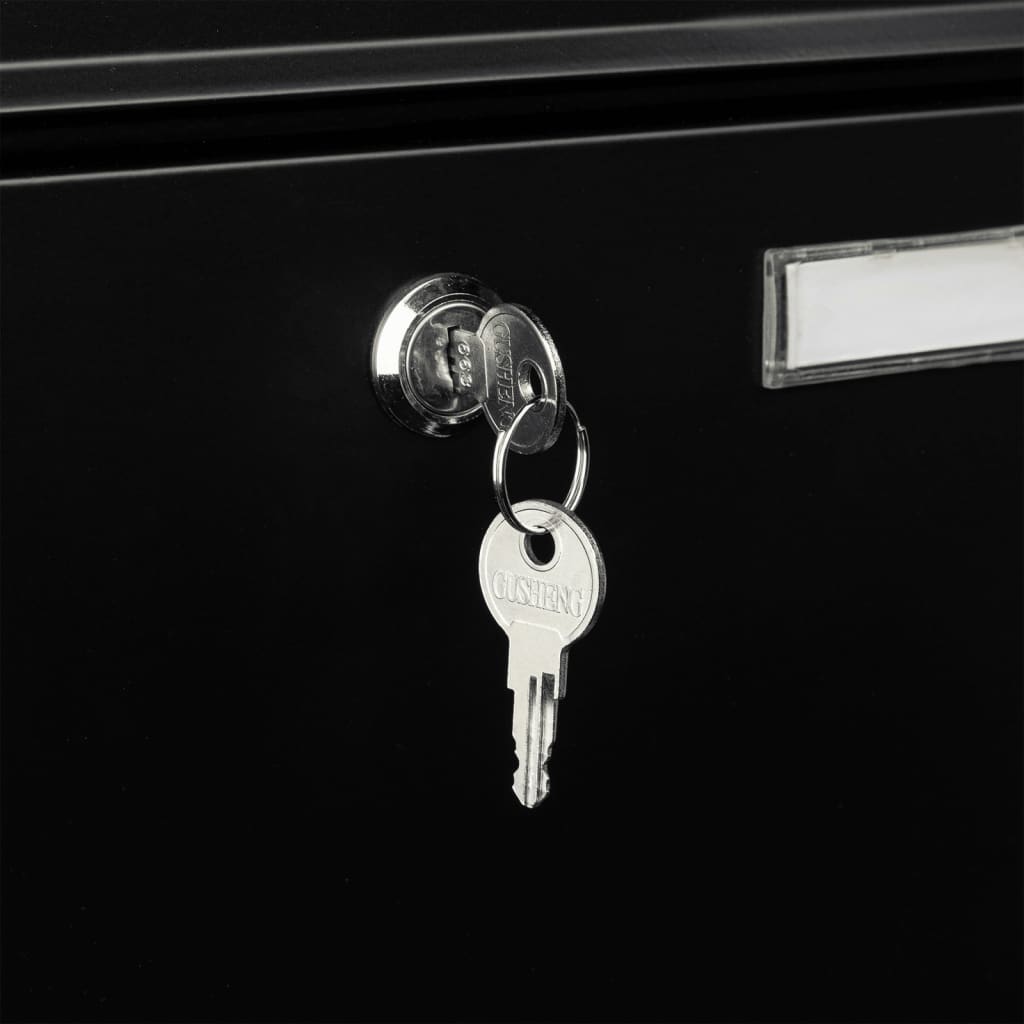 Hi postkasse sort 36 x 12 x 32 cm - number 8.