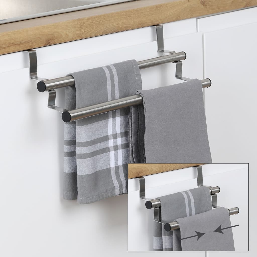 Hi extendable tea towel rack silver-coloured - number 2.