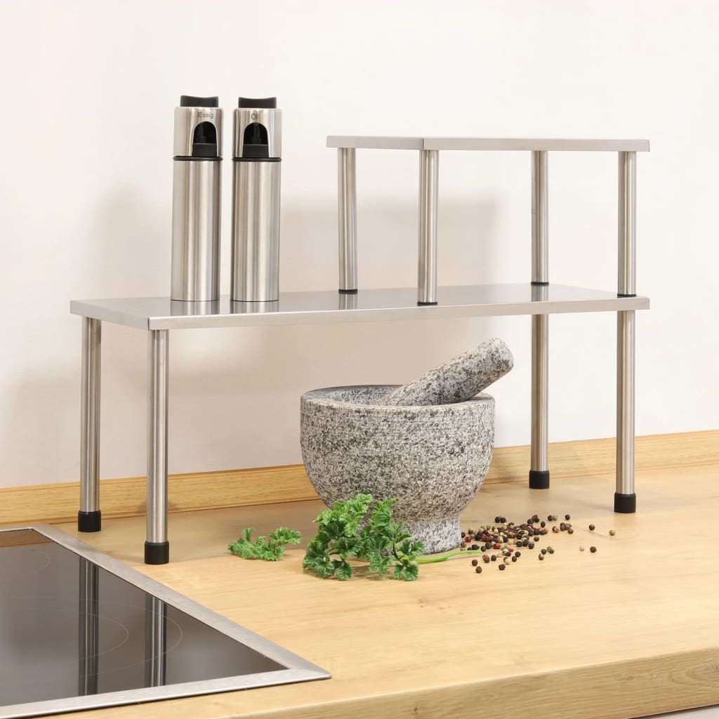 Hi kitchen rack with 2 shelves silver - number 1.