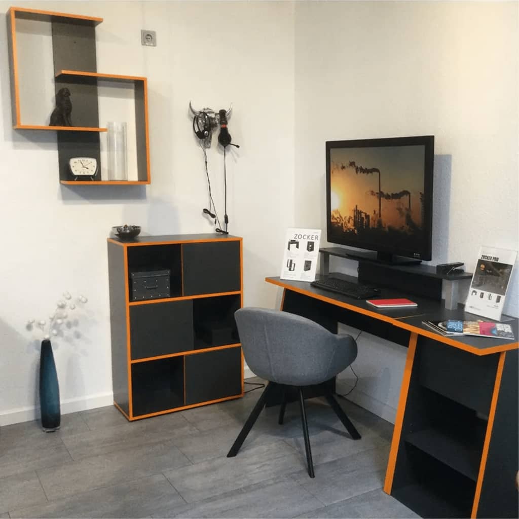 Fmd fritstående reol med 3 åbne rum 68,5x33x99 cm antracitgrå - number 1.