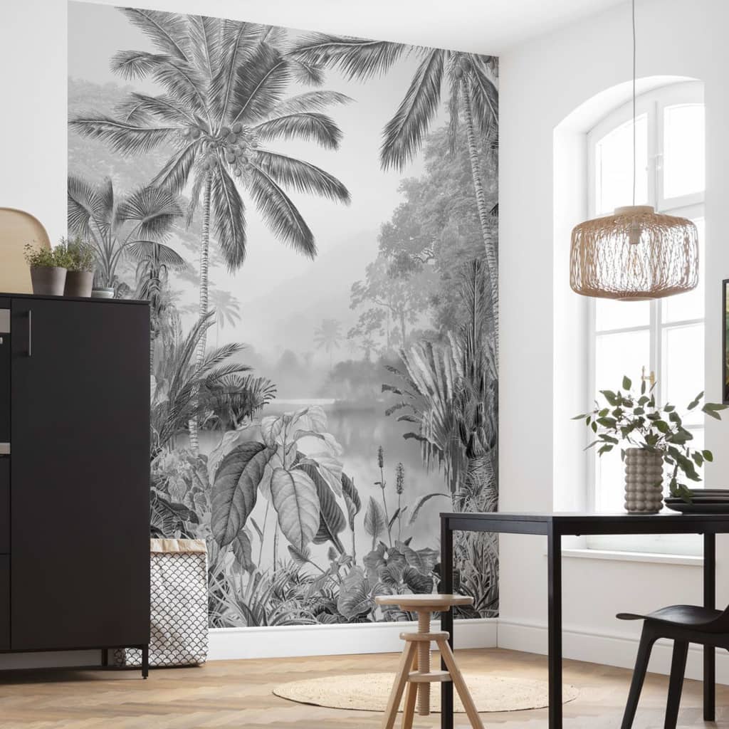 Komar photo wallpaper lac tropical black & white 200x270 cm - number 1.