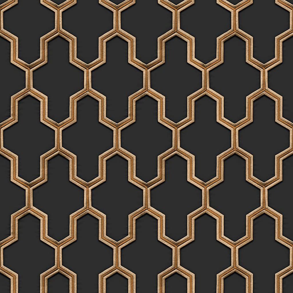 Dutch wallcoverings wallpaper geometric black and gold - number 2.