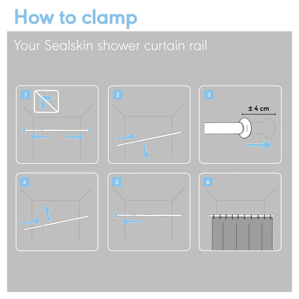 Sealskin teleskopisk badeforhængsstang 80-130 cm sort - number 5.