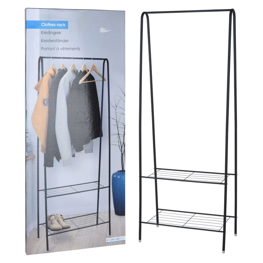 Storage solutions clothes rack with 2 shelves 61x34x152 cm - number 2.