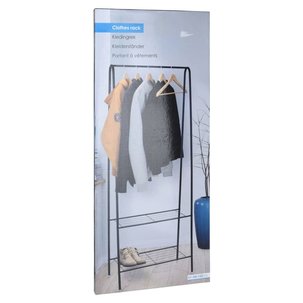 Storage solutions clothes rack with 2 shelves 61x34x152 cm - number 3.